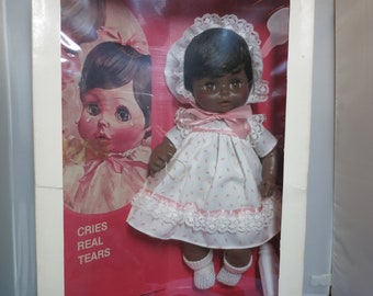 Vintage Horsman Cry Baby Doll African American Cries Real Tears Never removed from box