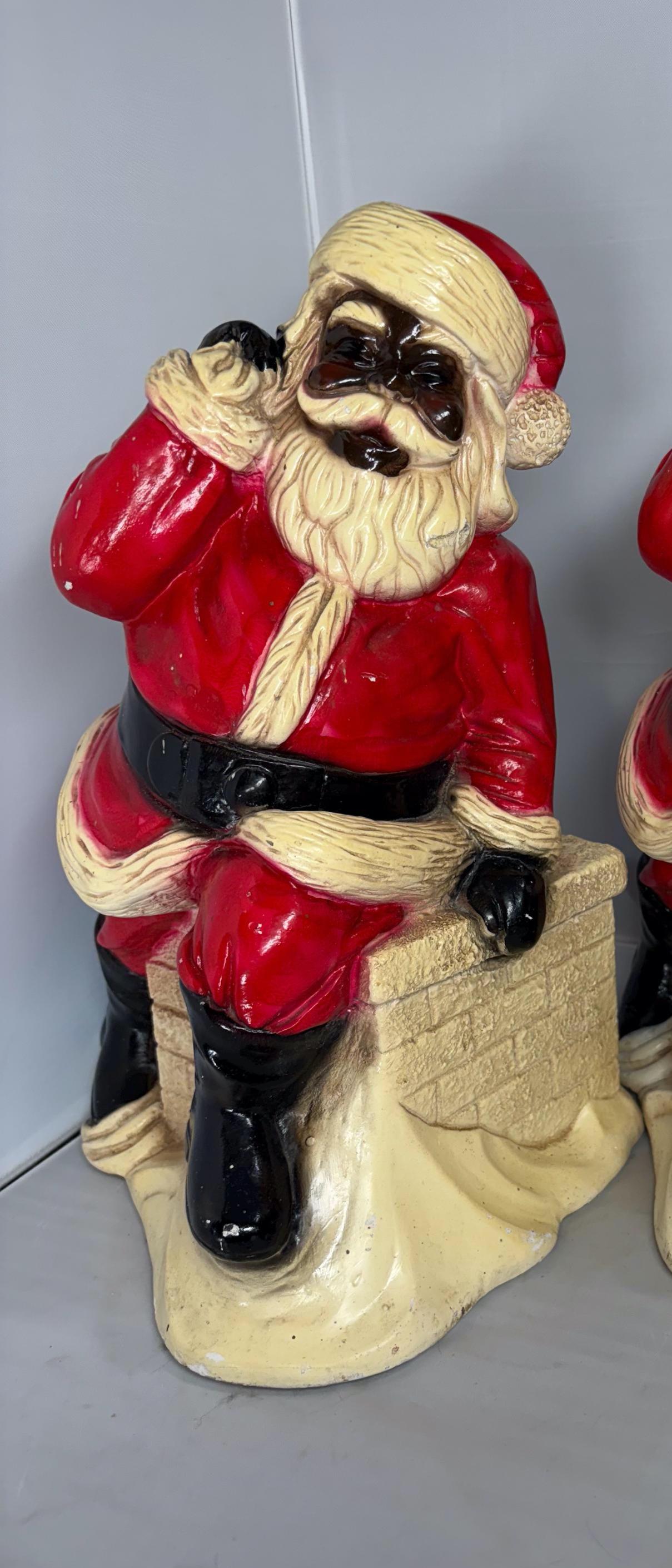 Home Decor Assoc Inc. 1974 Chalkware Santa Claus Chimney 13 Inches