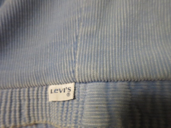 Vintage Levis White Tab Light Blue Corduroy Pants… - image 5