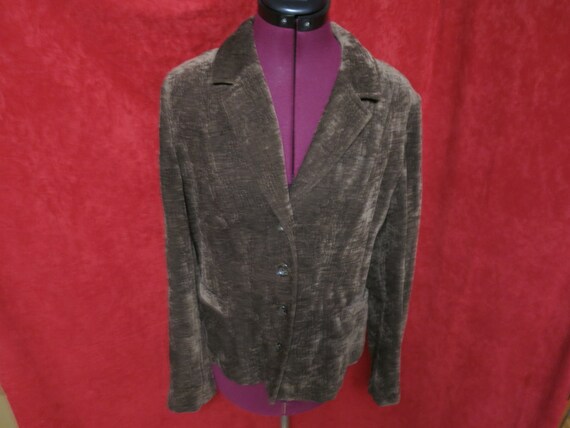 Vintage Croft Barrow Brown Blazer Jacket Size 14 Seems More Like