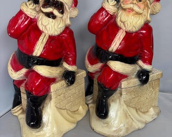 Home Decor Assoc Inc. 1974 Chalkware Santa Claus Chimney 13 Inches