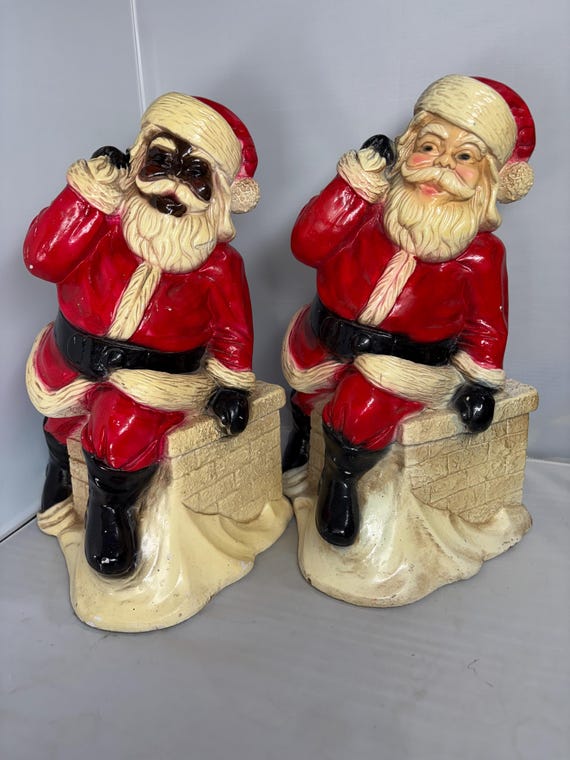 Home Decor Assoc Inc. 1974 Chalkware Santa Claus Chimney 13 Inches