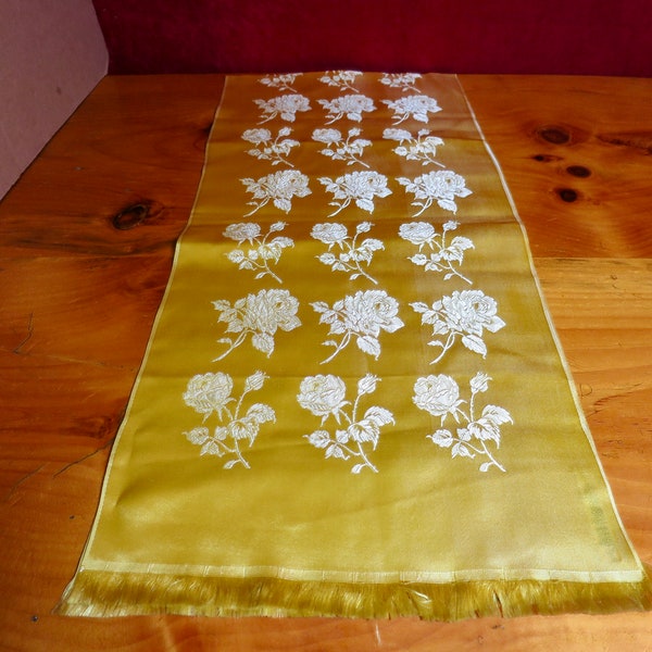 Vintage Yellow Floral Silk Scarf made in Italy for John Wanamaker 1960s