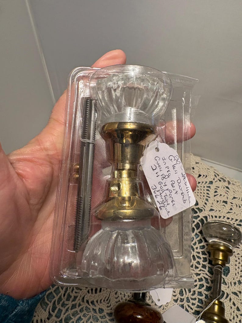 Vintage Door Knob Choice Listing Fluted Glass Parks Bennington Starburst image 6