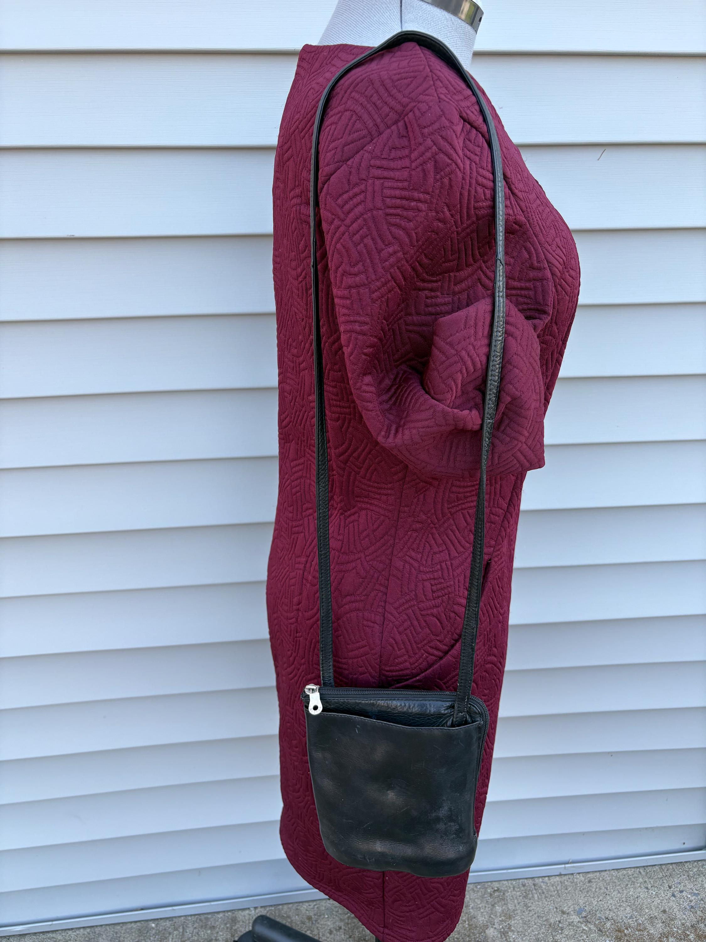 Wilsons Leather Black Leather Shoulder Bag Vintage 90s Small 