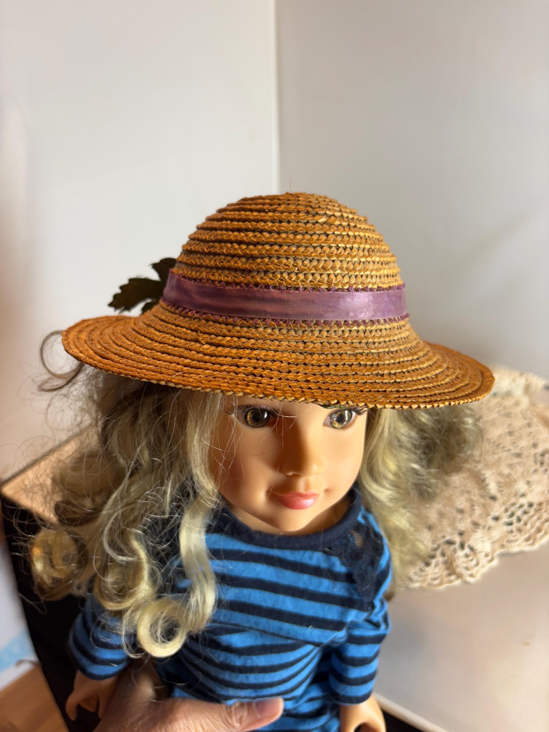 Ancien Chapeau De Poupée En Paille - XXème Siècle - 5 Cm - Fabrication France