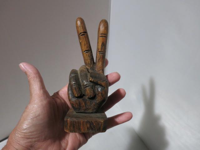 Vintage Carved Wood Hand Peace Sign 70s Groovy - Etsy