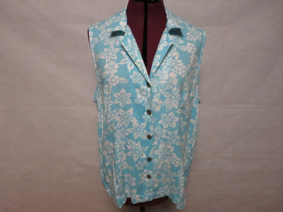 Vintage Croft and Barrow Sleeveless Button Up Blo… - image 1