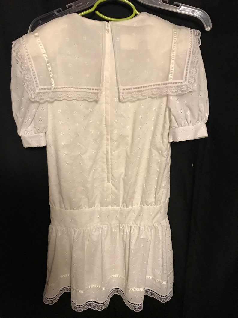Gunne Sax Dress Girls size 8 white first communion flower girl summer fun dress vintage 1970s