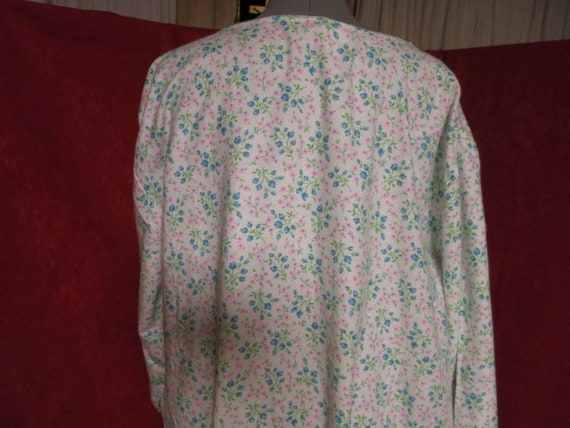 Vintage Union Made Cotton Flannel Nightgown Flora… - image 6