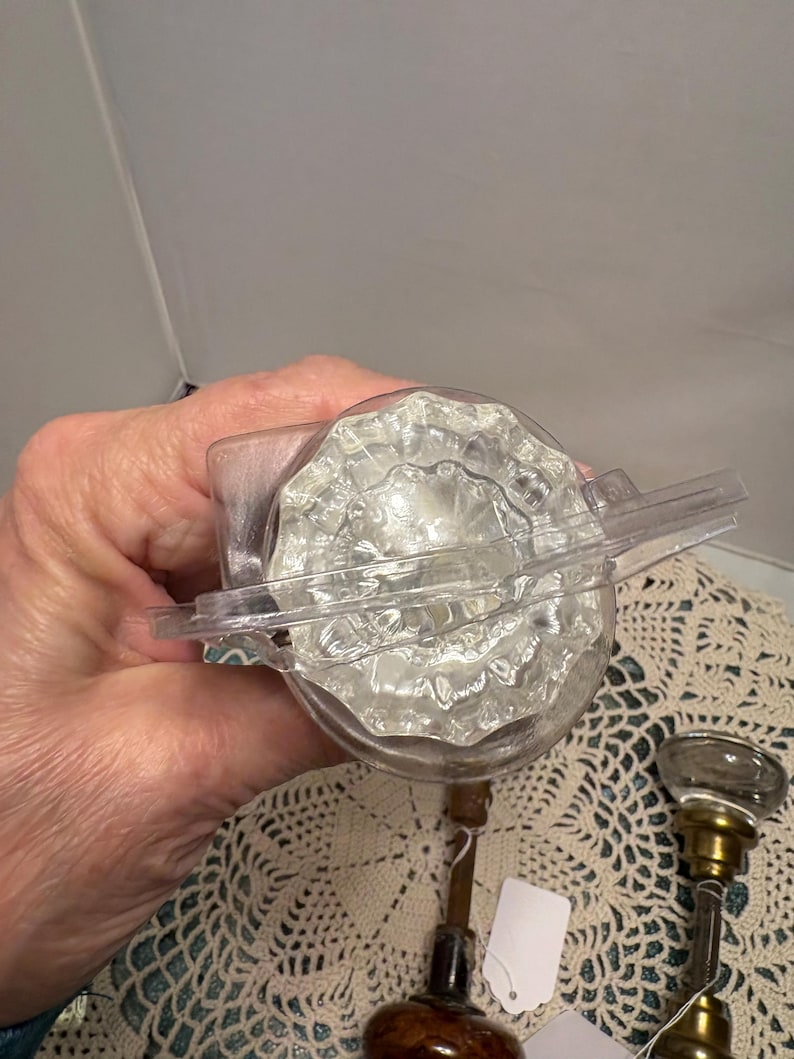 Vintage Door Knob Choice Listing Fluted Glass Parks Bennington Starburst image 7
