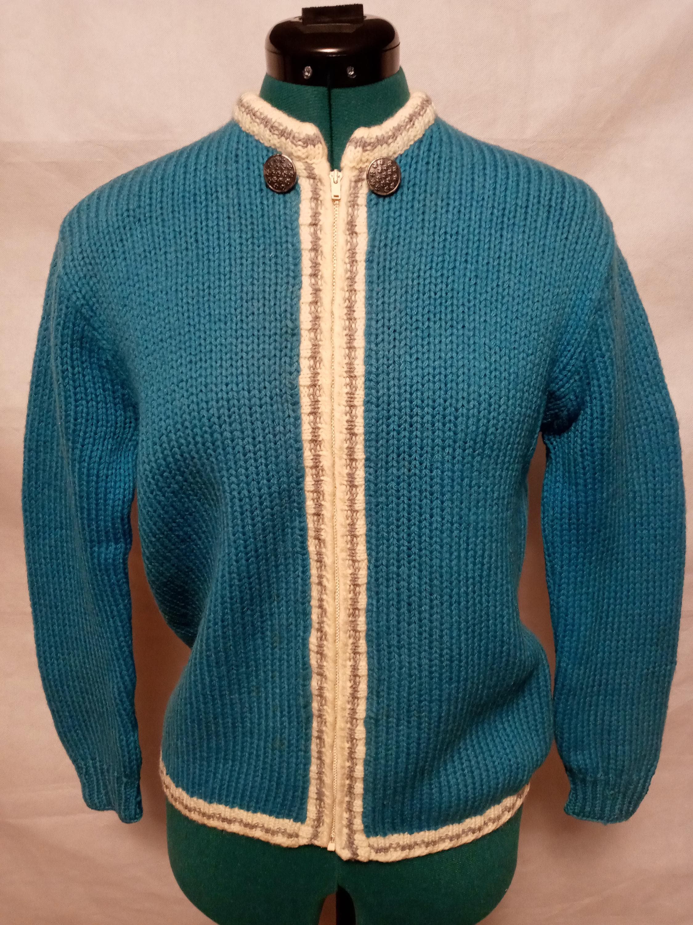 60s Zip Cardigan - Etsy