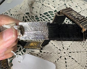 Vintage Chicos Belt Elephant and Aztec Motif Silver and Gold  display picture 1