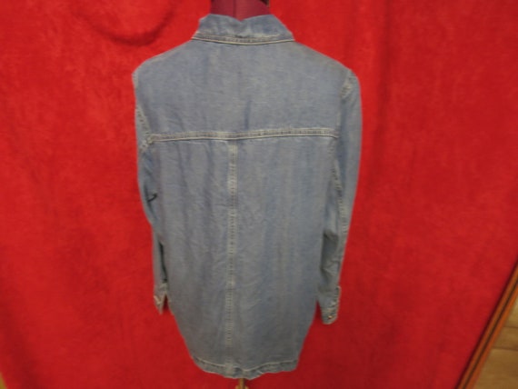 Vintage Chicos Denim Jean Shirt Jacket Size 1 Men… - image 4