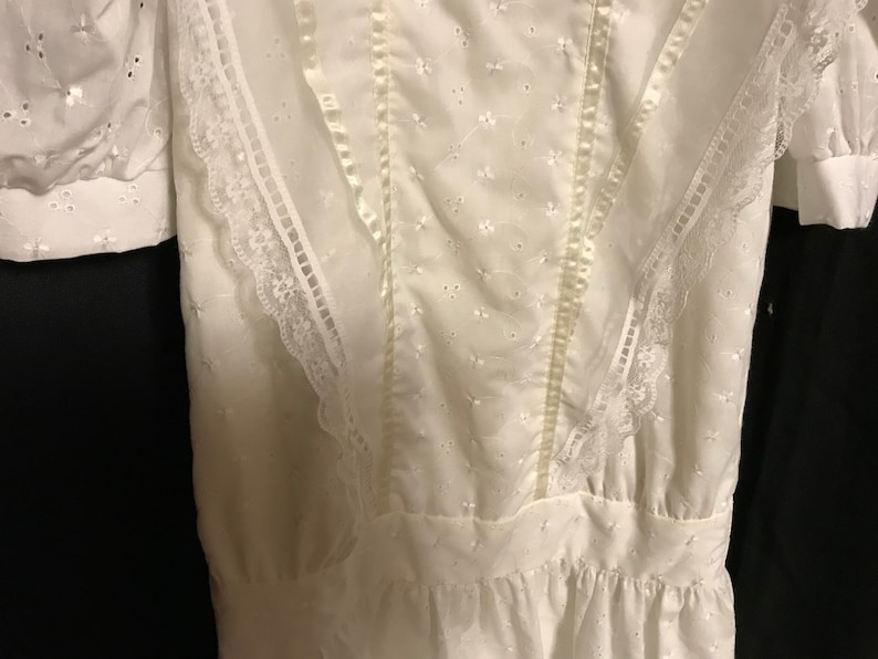 Gunne Sax Dress Girls size 8 white first communion flower girl summer fun dress vintage 1970s
