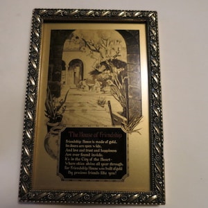 The House of Friendship Poem Tallimit Art Picture in Giltwood Art Frame