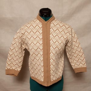 Cárdigan con cremallera Sayelle Billie Jo Sportswear Inc. de mediados de siglo, década de 1960, talla pequeña para mujer, mejor estimación