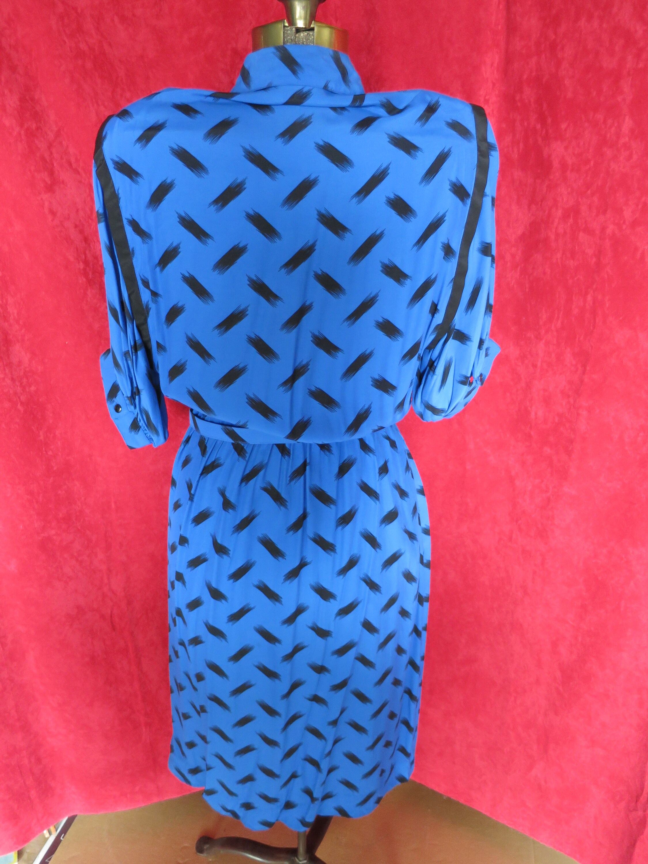 Vintage Maggy London by Jeannene Booher Dress Size 12 Blue With 