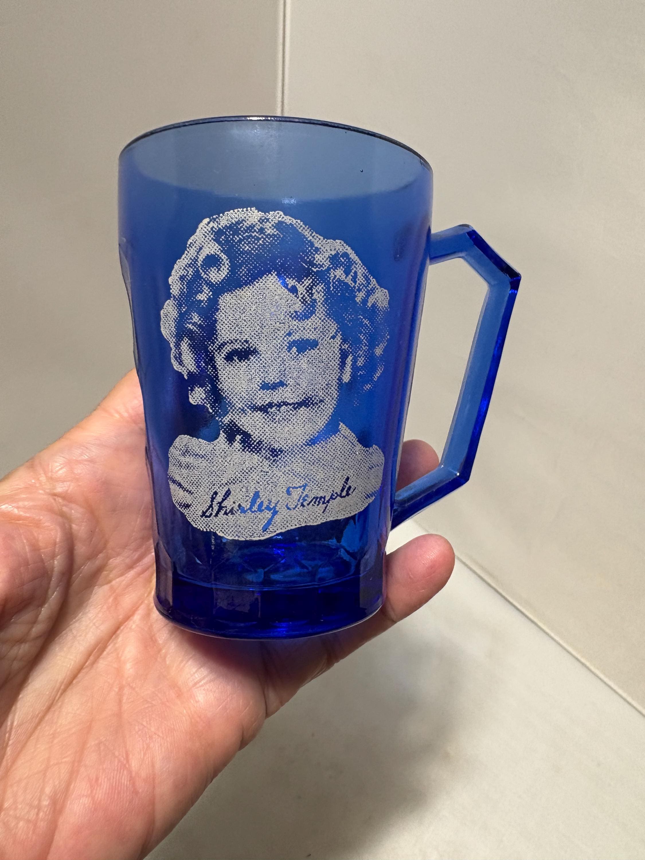 IRA Roberts　カンサイ　グラス　1978年製　女　プリント　鏡　ミラー Blue Shirley Temple Glass - Etsy
