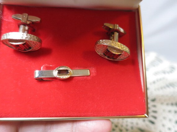 Vintage Foster Cufflinks and Tie Clip Boxed Set c… - image 3