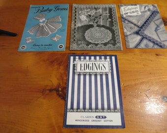 Vintage Crochet and Knitted Pattern Booklets Choice Listing Doreen Baby Gems,Royal Society Laces and Doilies and Edgings