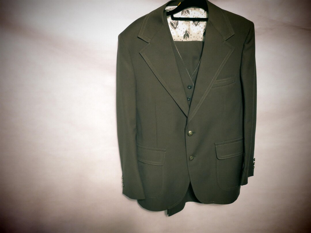 Vintage 1970'S JCPenney Comfort Slacks, Men's Size W33 unclear brown type Vintage Second Hand