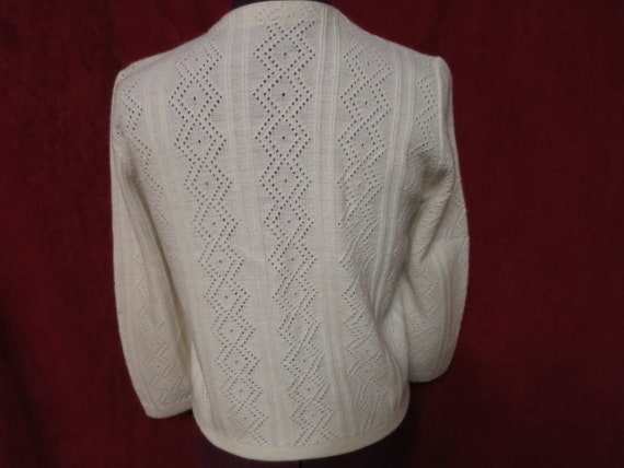 Vintage Cable Knit Cardigan Sweater button up str… - image 3
