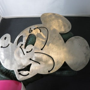 Vintage Musse Pigg rostfritt stål underlägg utan ben 20 cm