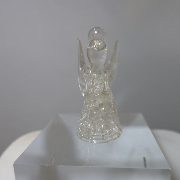 Vintage Spun Glass Angel Figurine 2 1/4 inches