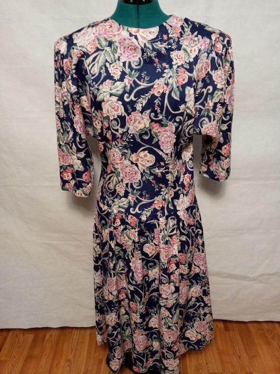 Vintage Erika Floral Maxi Dress Size M Circa 1990s