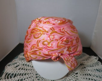 Vintage Cloche Bucket Hat Cream Teal Paisley 40 display picture 2