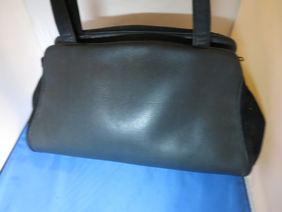 Vintage Picard Shoulder Bag Embroidered Black Sue… - image 4
