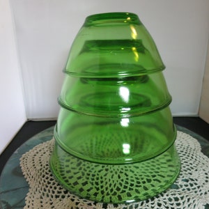 Vintage Green Depression Glass Bowl unmarked best guess Hazel Atlas 1930s-40s
