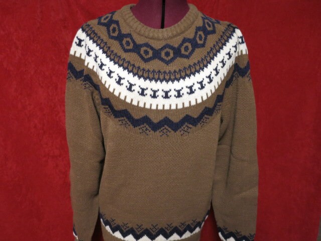 Vintage J Riggings Pullover Sweater Geometric Abstract Men's