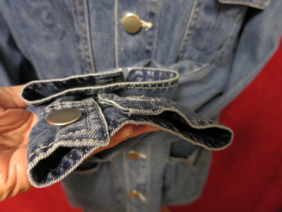 Vintage Chicos Denim Jean Shirt Jacket Size 1 Men… - image 7