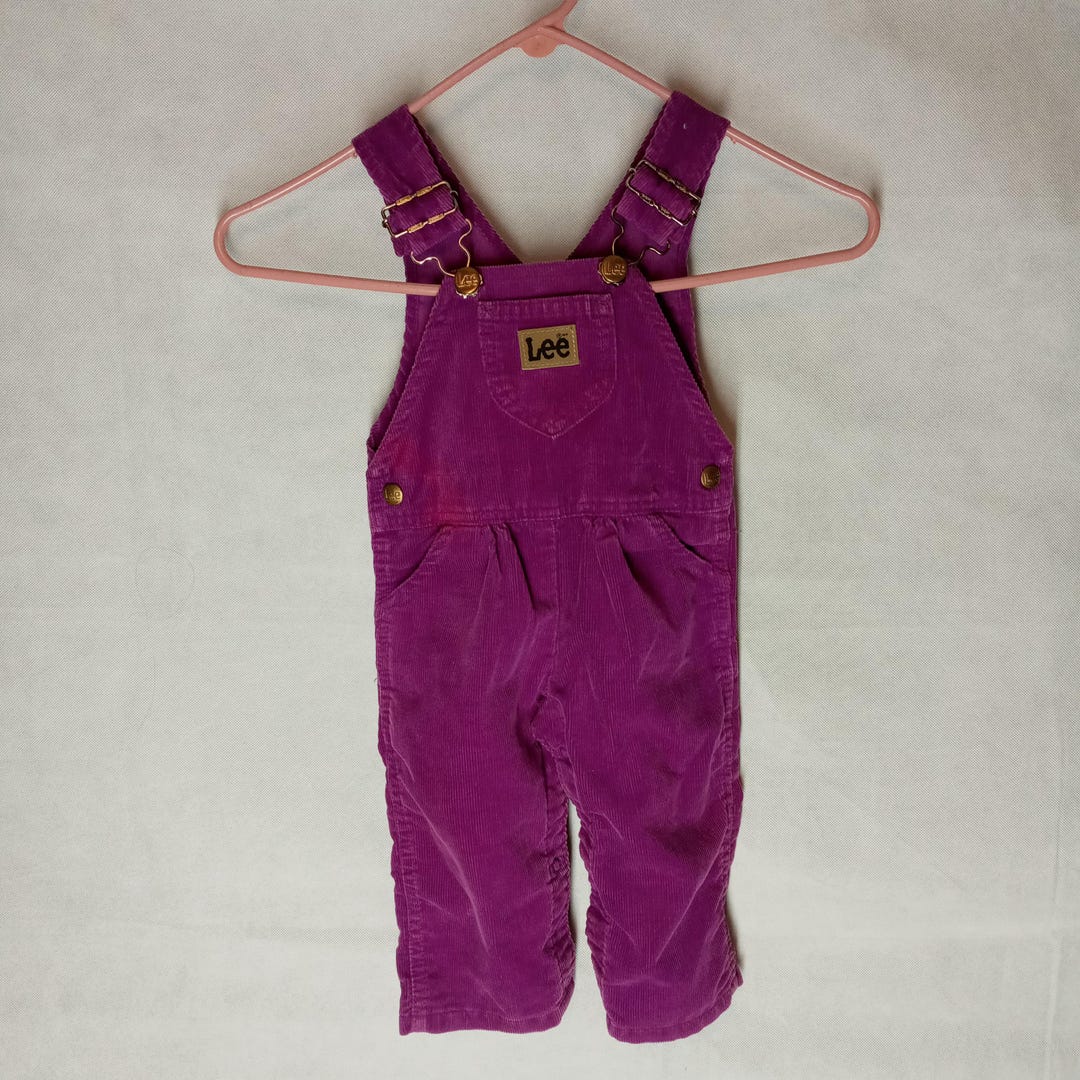 Lee Purple Corduroy Overalls Baby 18 Months Vintage 1980s as