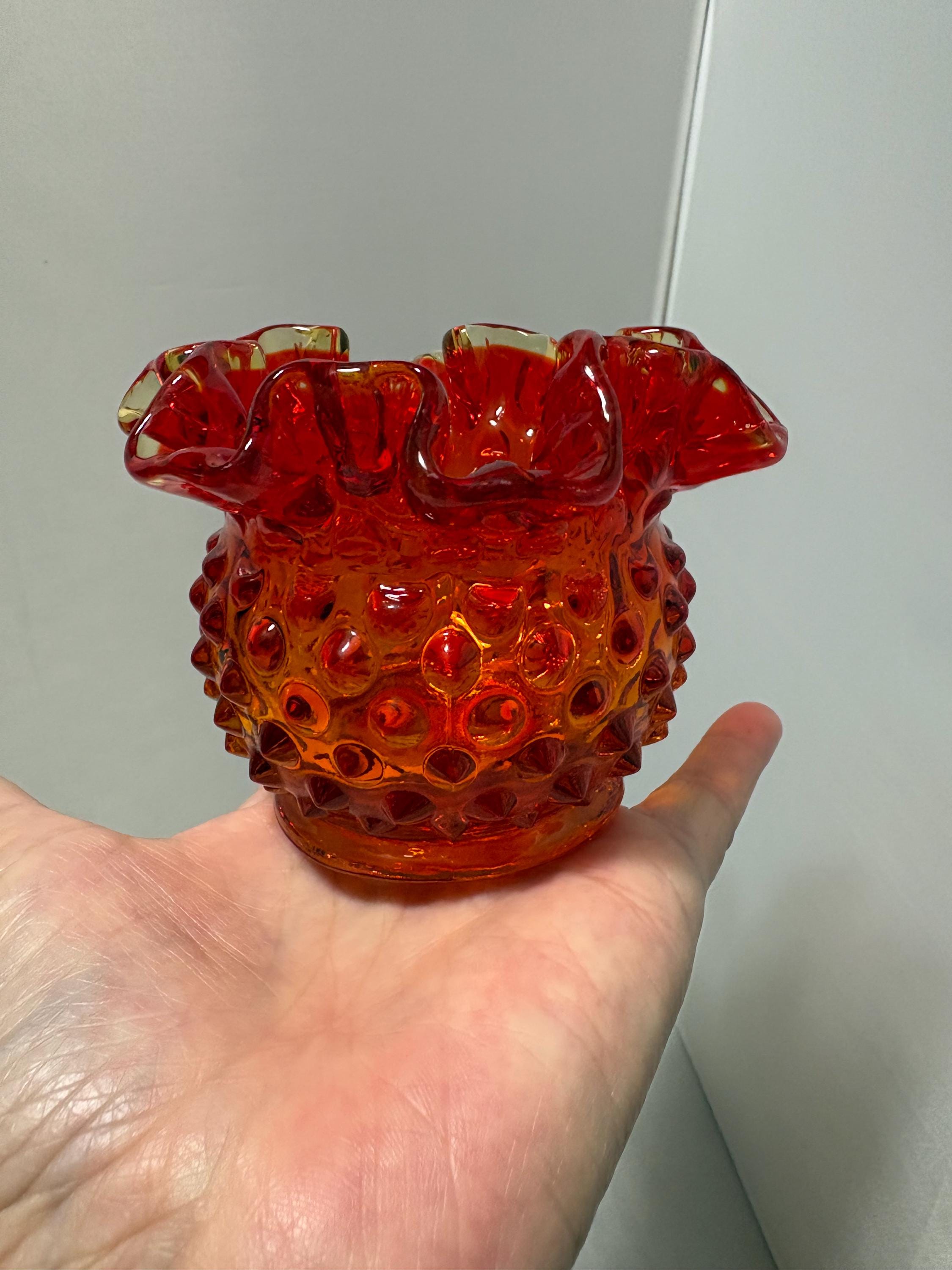 Fenton Vase Amberina Hobnail - Etsy