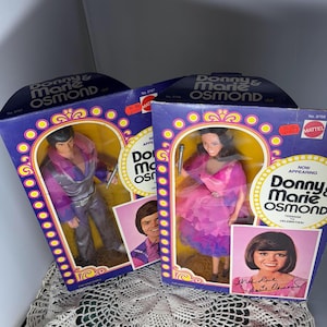1976 Mattel Marie Osmond 12 inches MIB Doll #9768 and Donny Osmond 12 inches MIB Doll #9767