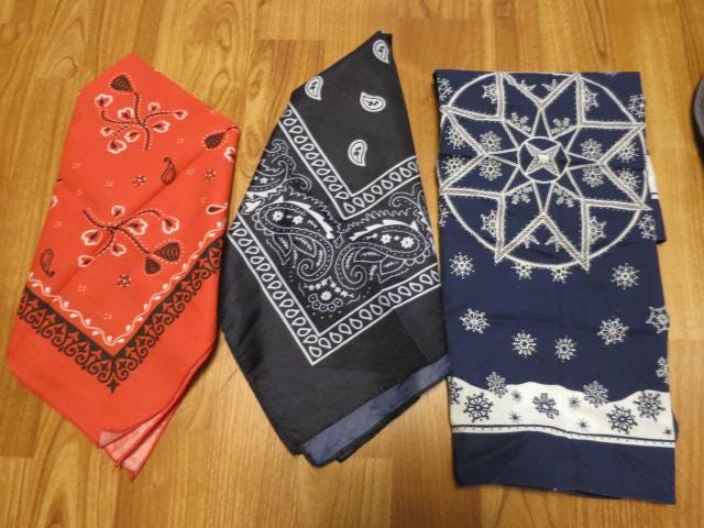 Vintage Handkerchief Bandana Choice Listing Paisley Flower Red