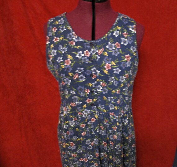 Vintage Erika Studio Floral Maxi Jumper Dress Wom… - image 1