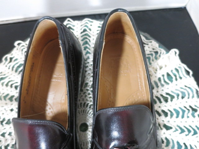 Mocassins Vintage Johnston & Murphy Aristocraft - Taille 8.5 C (étroit), Bordeaux, Cuir