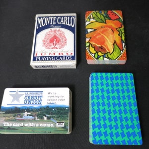 Carte à jouer vintage choix liste Monte Carlo Jumbo Stardust Floral GE Burlington employés Federal Credit Union Trump Cards USA