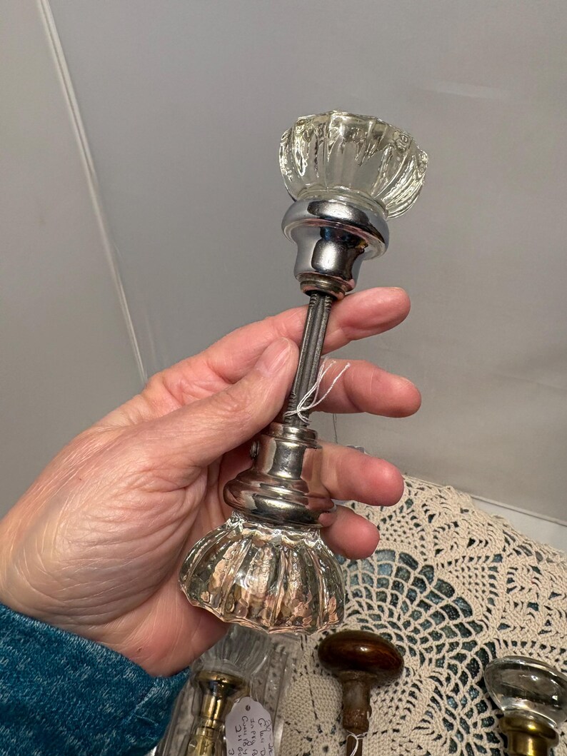 Vintage Door Knob Choice Listing Fluted Glass Parks Bennington Starburst image 3