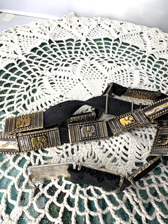 Chico\'s Black Belt with Ornate Gold-Tone Gemstones Spiral Buckle Chico main image 3