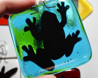 Handmade Fused Glass Frog Suncatchers