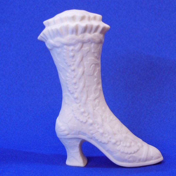 Victorian shoe boot ornament -- porcelain bisque ceramic ready to paint