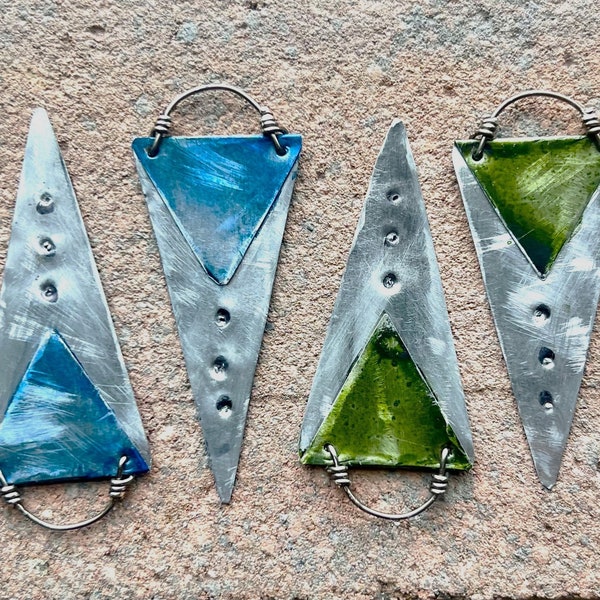 Unique Up-cycled Steel Artifact Earring/Art to Wear/ Eco-Jewelry/ Creative Earrings