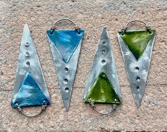 Unique Up-cycled Steel Artifact Earring/Art to Wear/ Eco-Jewelry/ Creative Earrings