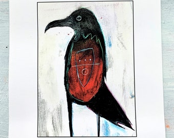 Raven Friend.Raven Fine Art Giclee.