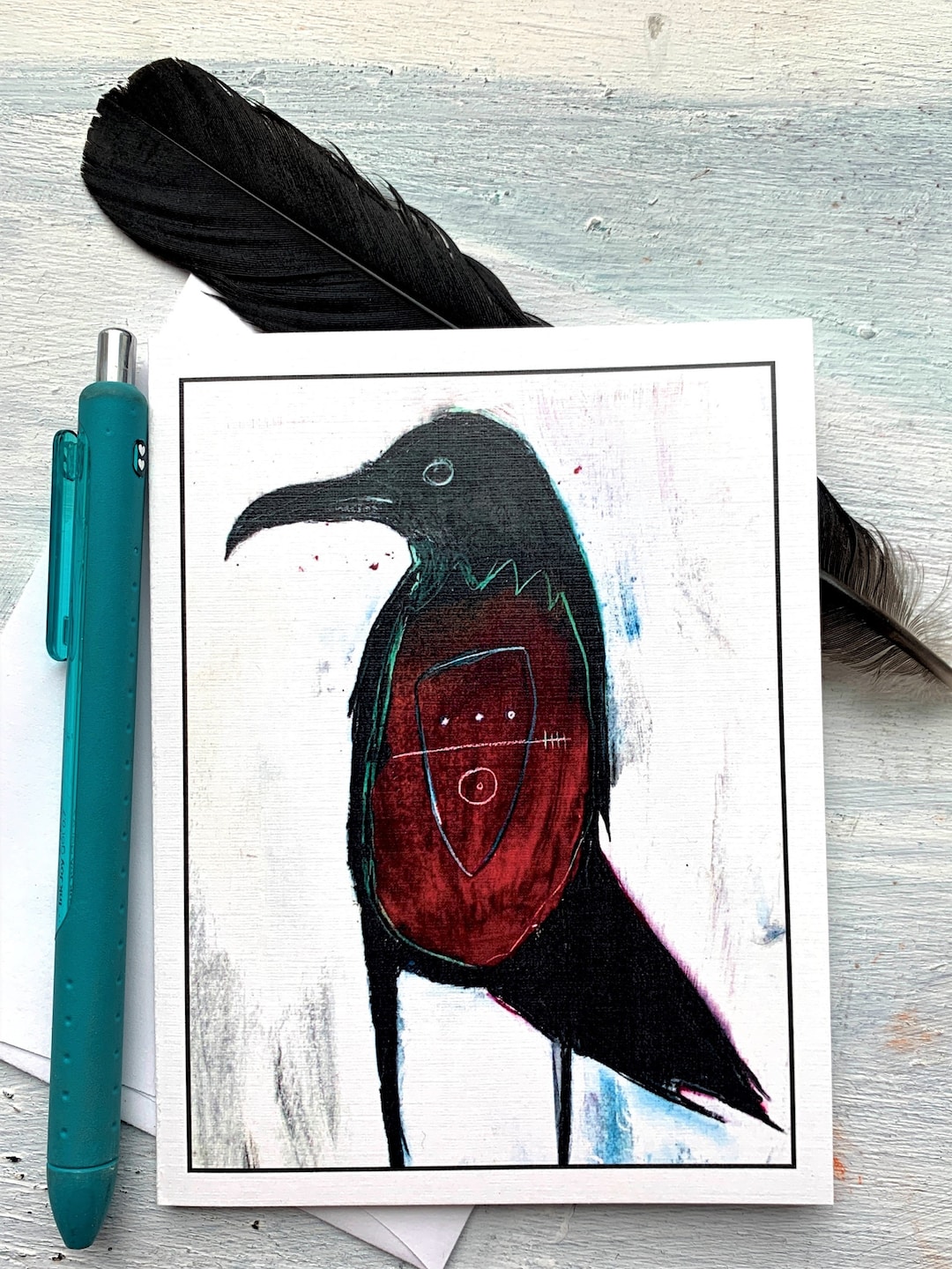 RabenFreund Karte. 4er Pack Kunstkarte. Raben Kunst. Krähe Kunst. Fine ...